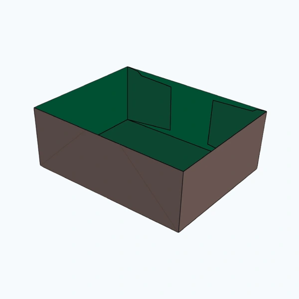 Four corner tray box design