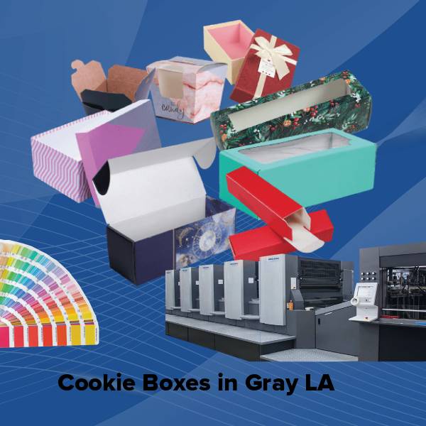 Cookie boxes in gray la
